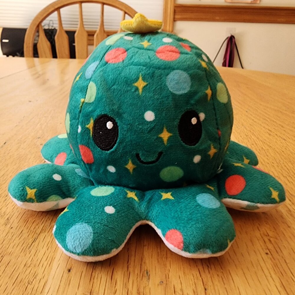 TeeTurtle HOLIDAY The Original Reversible Octopus Plushie Stuffed Animal Toy